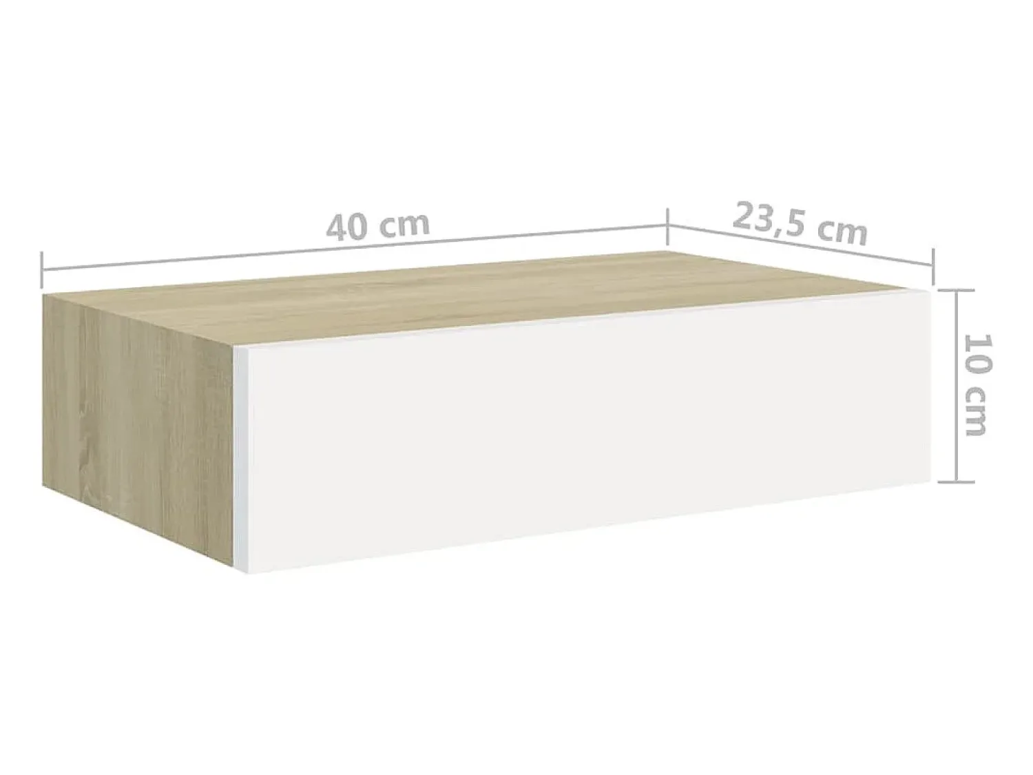 Prateleira|vidaxl Prateleira de parede com gaveta em carvalho e branco 40x23,5x10 cm MDF Castanho