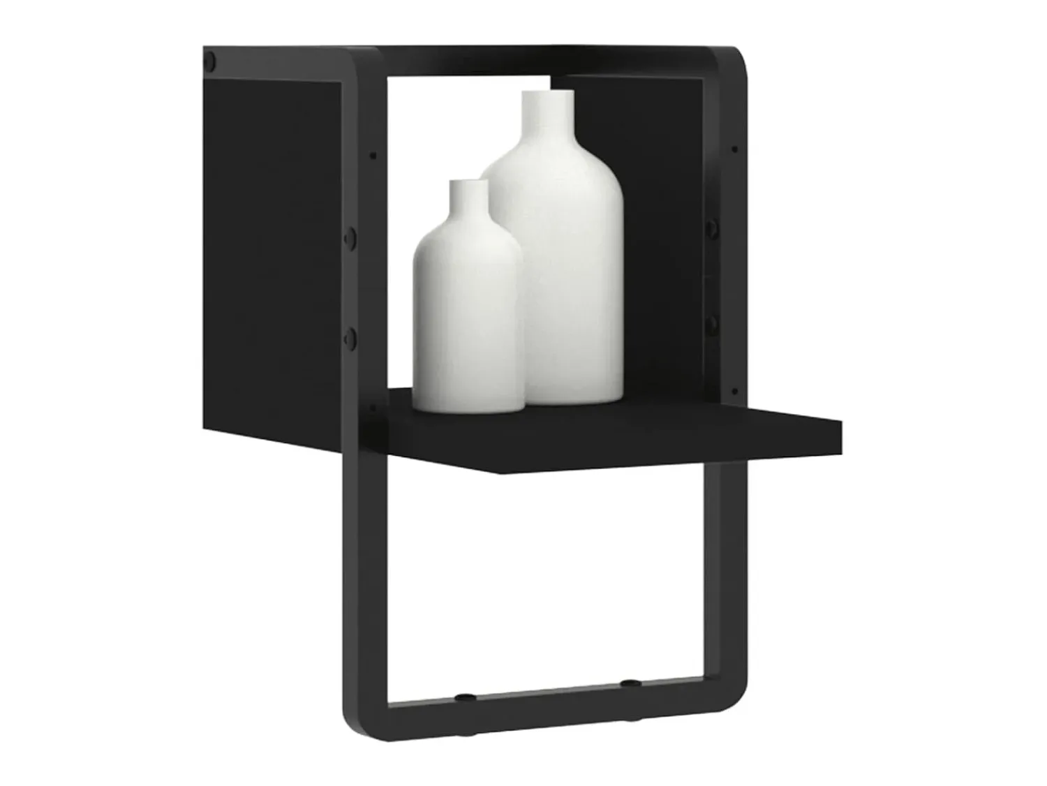 Prateleira| Prateleira de parede com barra 20x25x30 cm PT312441 Preto