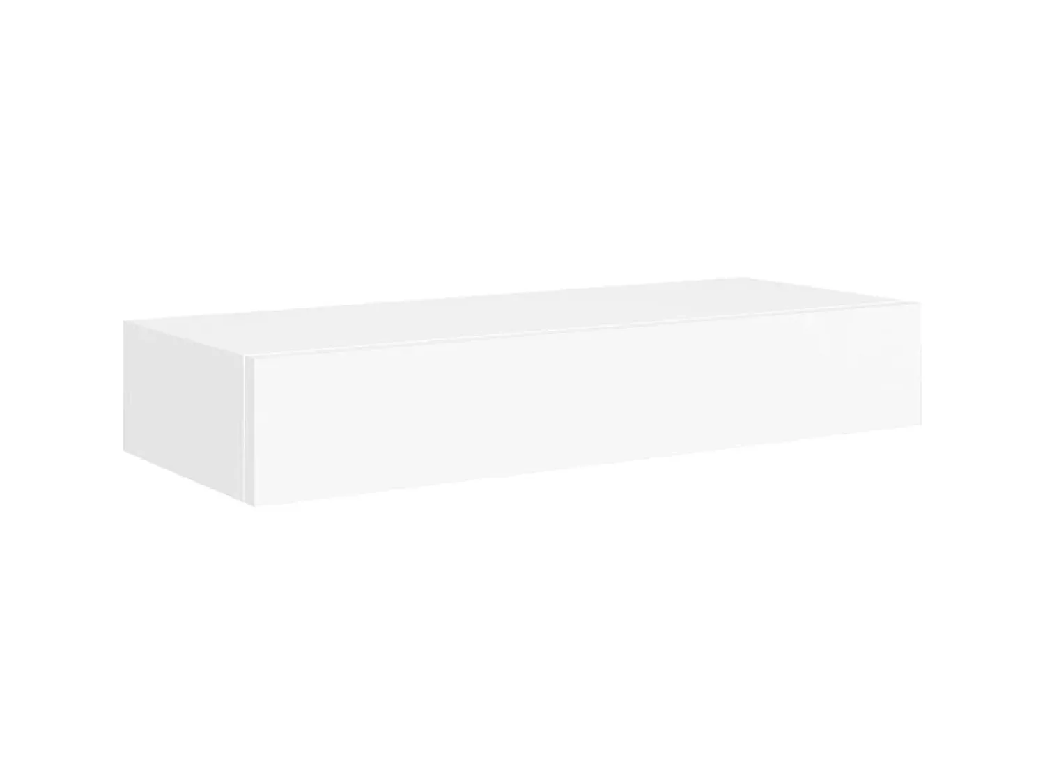 New Prateleira de parede com gaveta MDF 60x23,5x10 cm PT535149 Branco