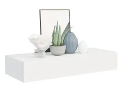 New Prateleira de parede com gaveta MDF 60x23,5x10 cm PT535149 Branco