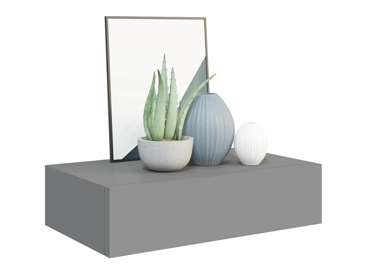 Prateleira de parede com gaveta MDF 40x23,5x10 cm PT978624^ Prateleira