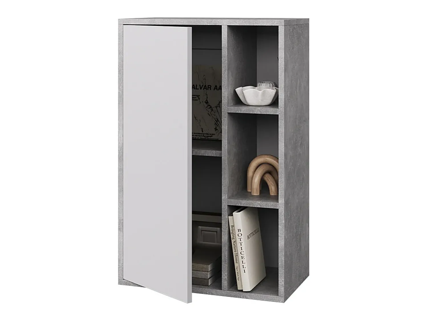 Prateleira|Vicco Prateleira de parede concreto/branco 50.1x28.3x78.4 berno Cinzento claro