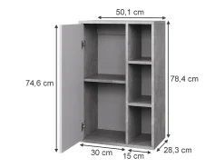 Prateleira|Vicco Prateleira de parede concreto/branco 50.1x28.3x78.4 berno Cinzento claro