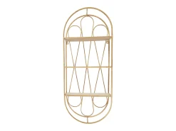 Prateleira|The Home Deco Factory Prateleira de Parede Decorativa Java 96 cm Assimétrica em Madeira e Metal, Design Prático para Objetos e Plantas Castanho