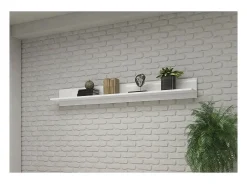 Prateleira*Meublorama Prateleira de parede design 180cm cores fosco e brilhante. Coleção BREDA. Branco