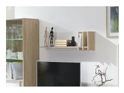 Meublorama Prateleira de parede escandinava 100 cm MALMO. Ideal para expor seus objetos de decoração. Cor carvalho claro/. Tipo escandinavo.^ Prateleira