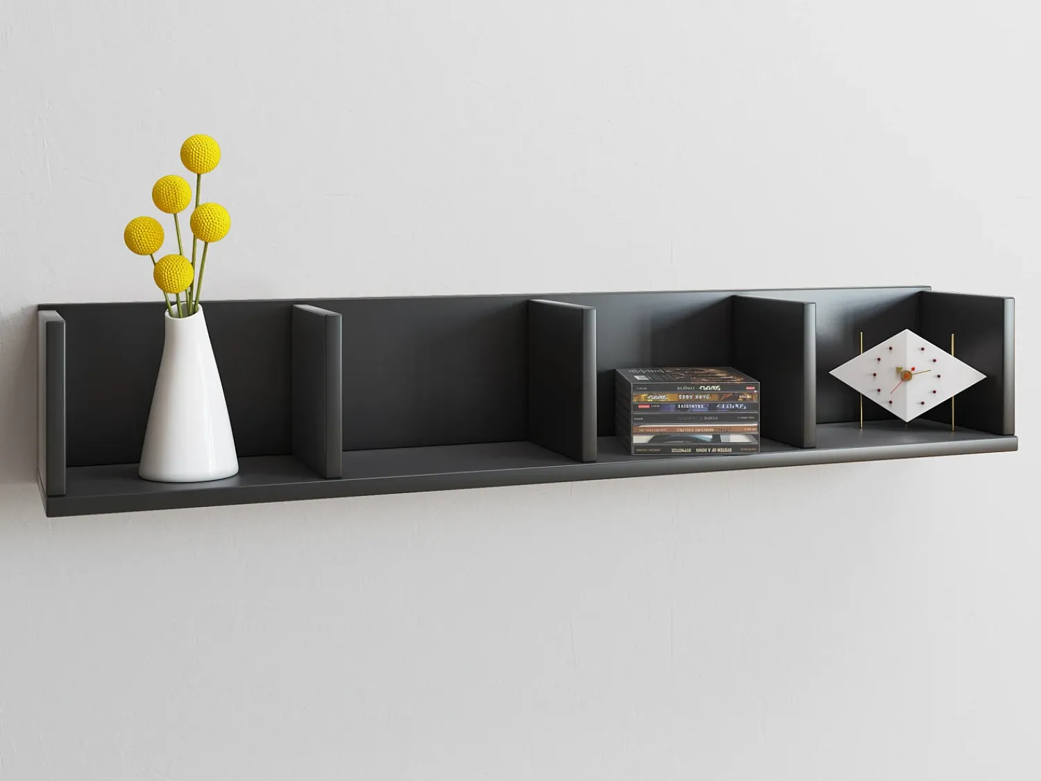 Prateleira|VCM Prateleira de parede Honsa Preto A. 15 x L. 97 x P. 17 cm Multicor