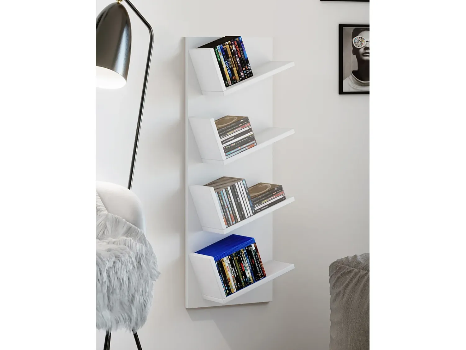VCM Prateleira de parede Lansi Branco A. 90 x L. 33 x P. 16 cm^ Prateleira