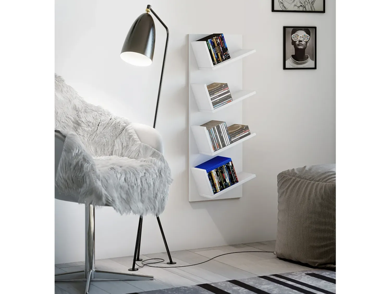 VCM Prateleira de parede Lansi Branco A. 90 x L. 33 x P. 16 cm^ Prateleira