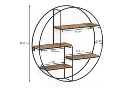 Vicco Prateleira de parede madeira antiga 55x11x55 fyrk^ Prateleira