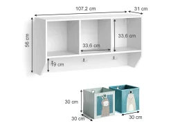 Prateleira|Vicco Prateleira de parede para o quarto das crianças 31x107.2x56 luigi Branco