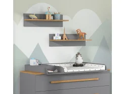 Hot Vicco Prateleira de parede para o quarto das crianças cinza 70x18.4x20 malia Cinzento
