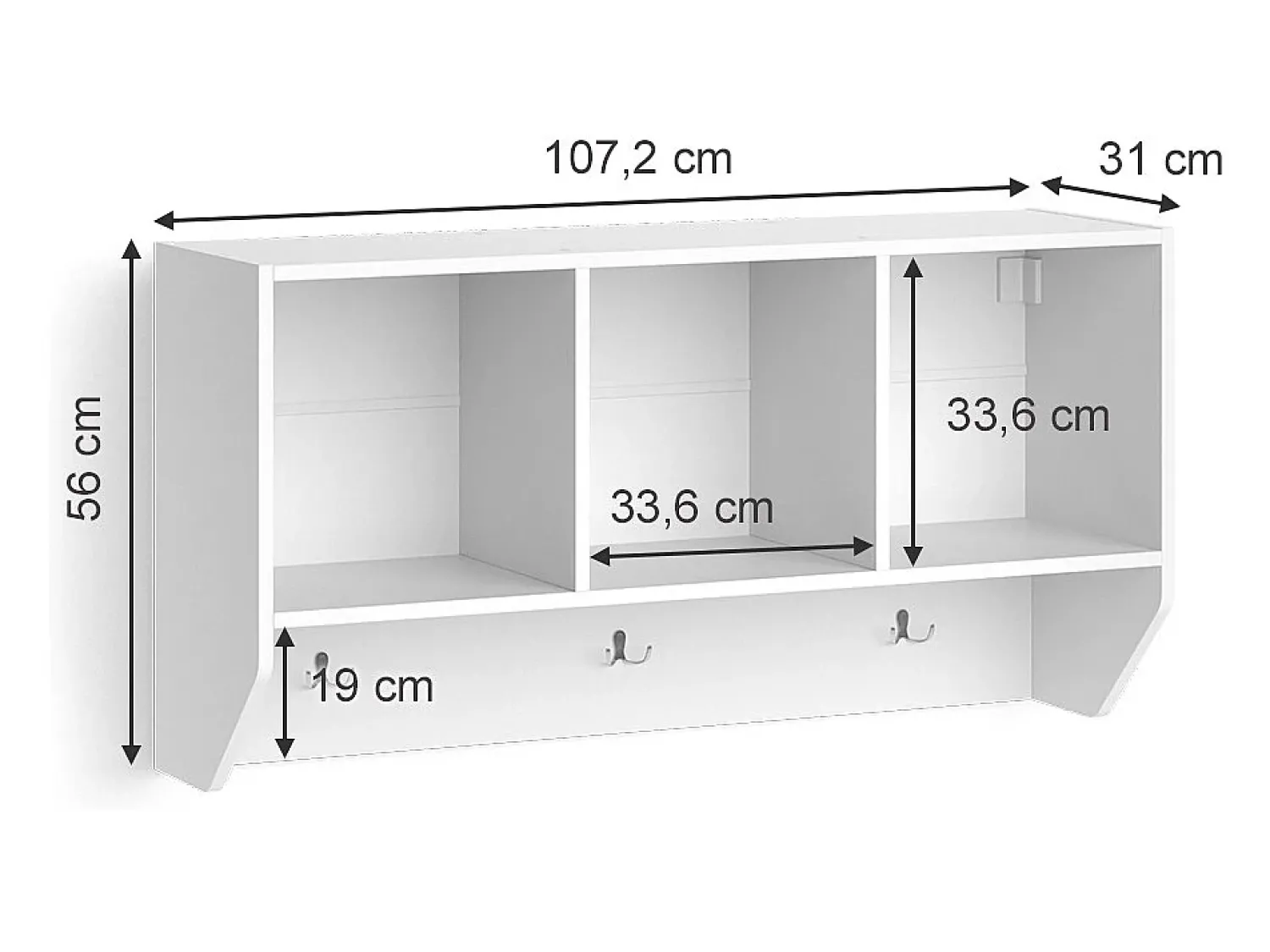Prateleira*Vicco Prateleira de parede para o quarto das crianças 107.2x31x56 luigi Branco