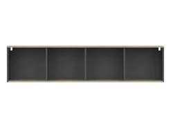 Prateleira* Prateleira de parede para escritório moderna Nibis Carvalho Sonoma/Cinza 4 aberturas 160x37x32 cm Cinzento