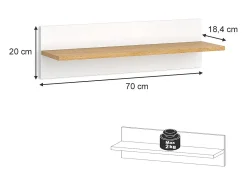 Prateleira|Vicco Prateleira de parede para o quarto das crianças 70x18.4x20 malia Branco