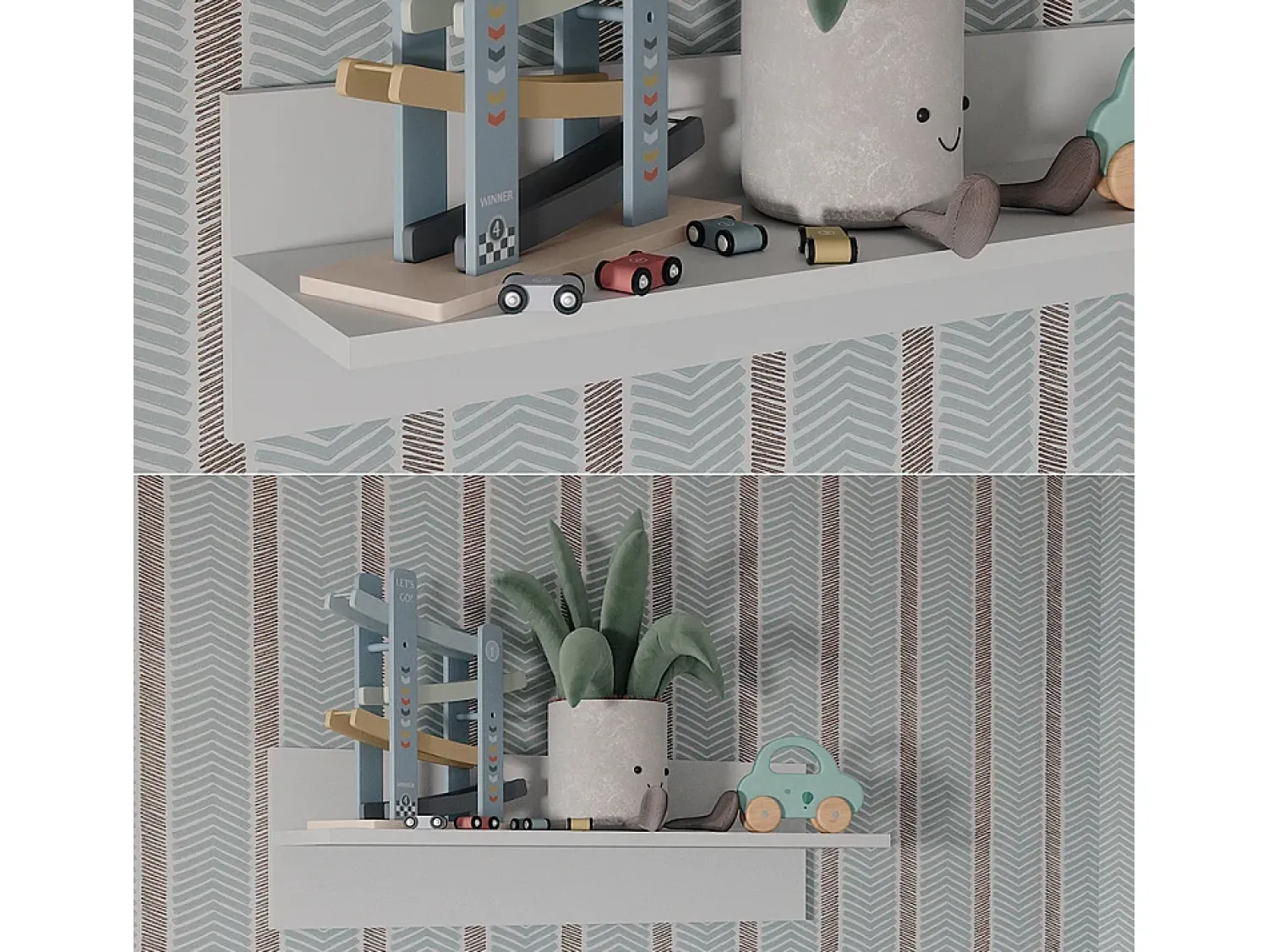Vicco Prateleira de parede para o quarto das crianças 70x20x20 ajaton Branco
