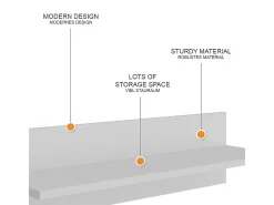 Vicco Prateleira de parede para o quarto das crianças 70x20x20 ajaton Branco