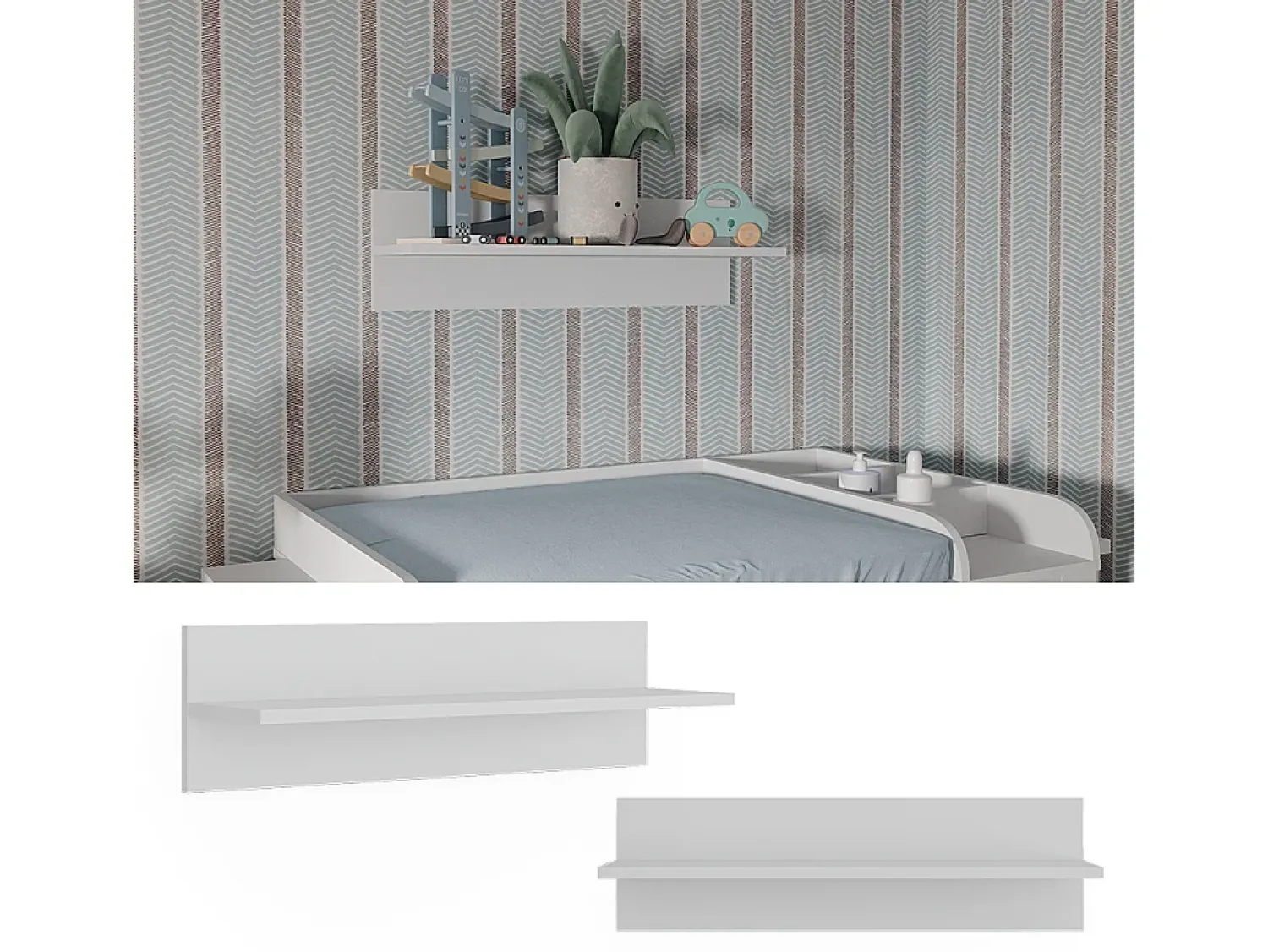 Vicco Prateleira de parede para o quarto das crianças 70x20x20 ajaton Branco