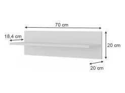 Vicco Prateleira de parede para o quarto das crianças 70x20x20 ajaton Branco