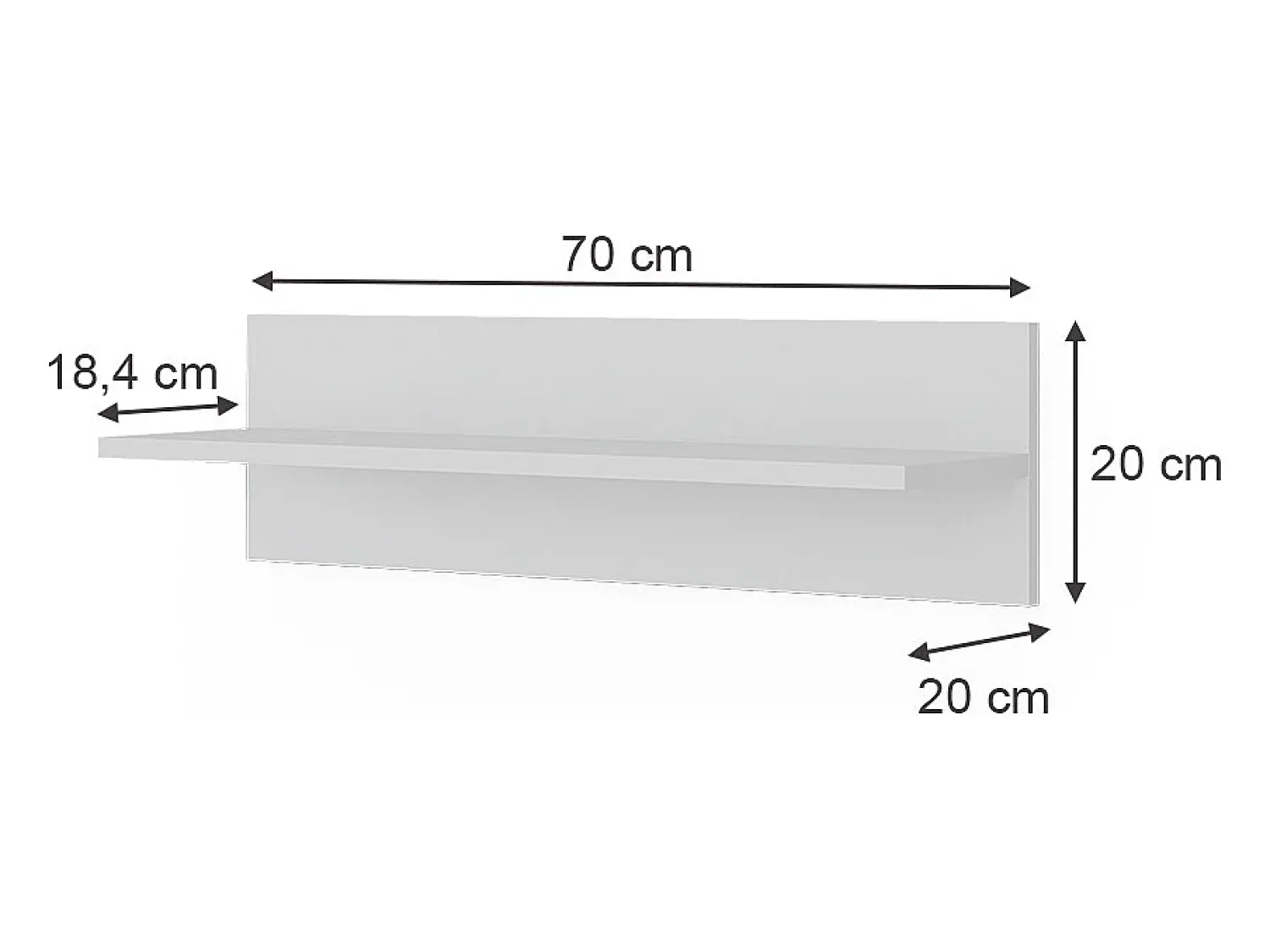 Vicco Prateleira de parede para o quarto das crianças 70x20x20 ajaton Branco