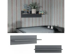 Vicco Prateleira de parede para o quarto das crianças cinza 70x20x20 ajaton^ Prateleira