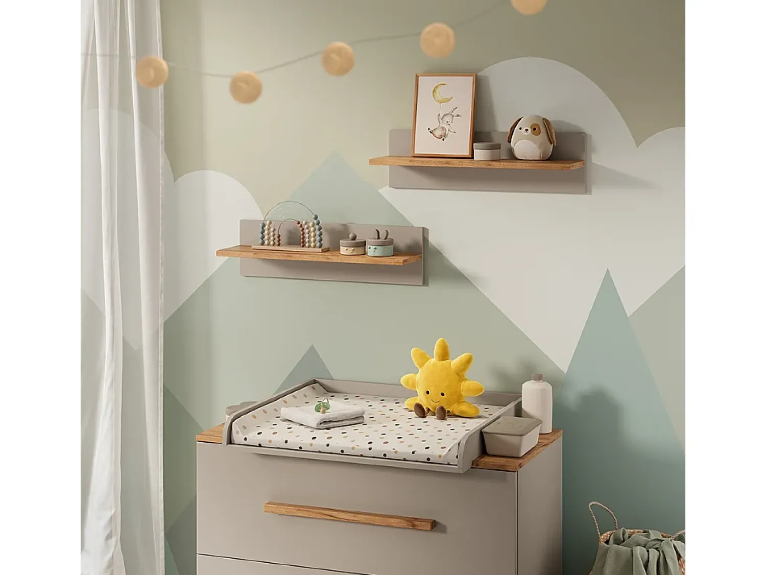 Prateleira|Vicco Prateleira de parede para quarto infantil caxemira/artesanal 70x20x20 malia Bege