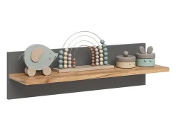 Prateleira|Vicco Prateleira de parede para quarto infantil cinza/artesanal 70x20x20 malia Cinzento