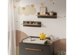 Prateleira|Vicco Prateleira de parede para quarto infantil cinza/artesanal 70x20x20 malia Cinzento