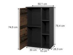 Prateleira*Vicco Prateleira de parede /estilo antigo 50.1x28.3x78.4 berno Preto