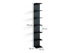 Clearance Vicco Prateleira de parede 30x28x190 paolo Preto
