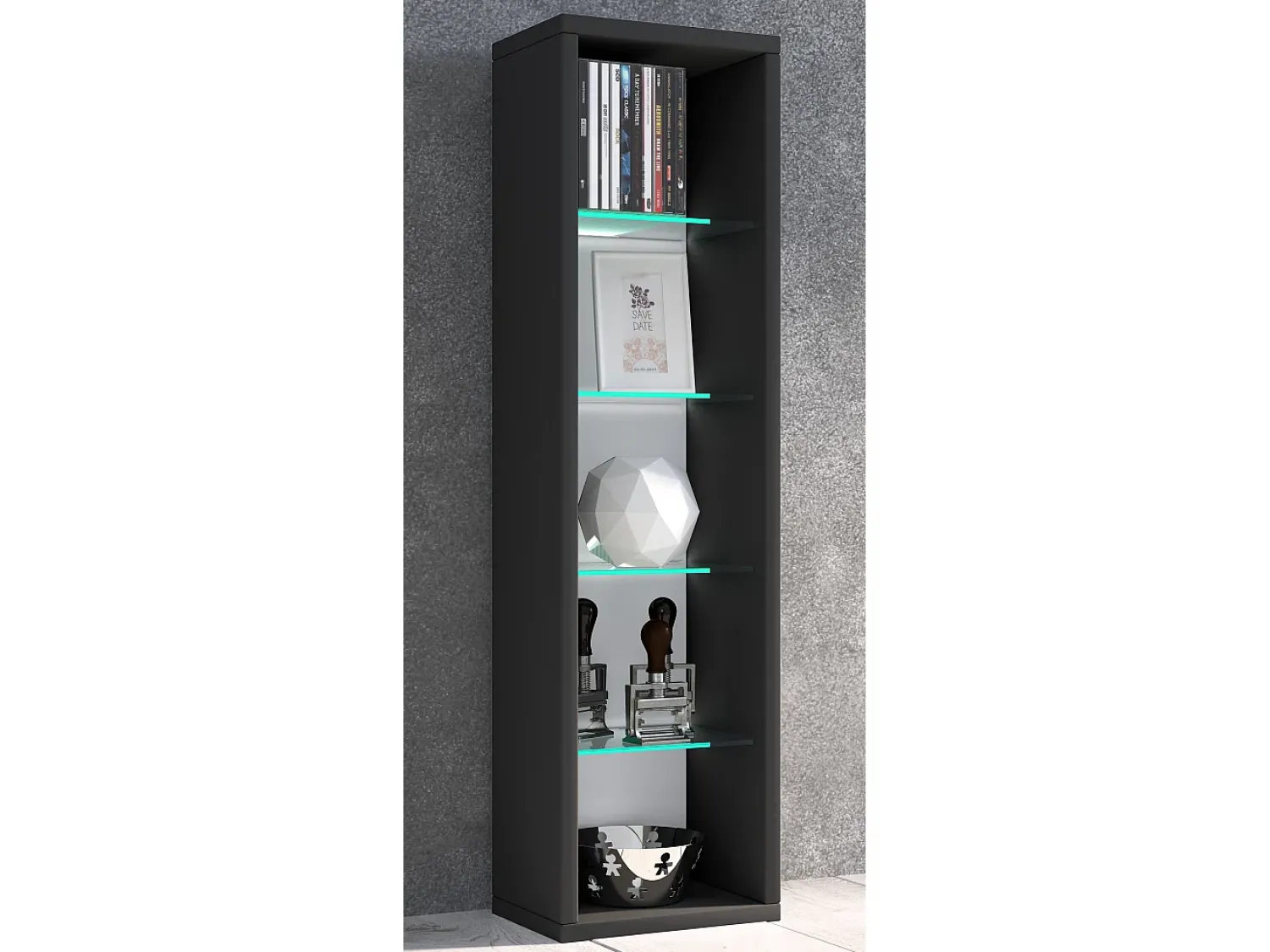 VCM Prateleira de parede Rasato Preto A. 77 x L. 21 x P. 14 cm^ Prateleira