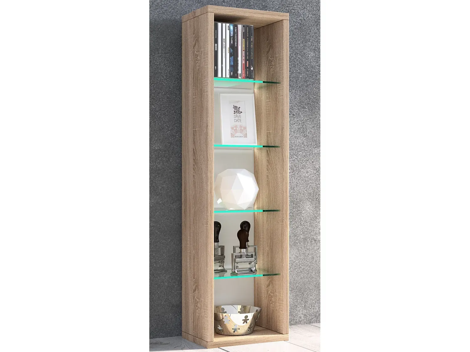 Hot VCM Prateleira de parede Rasato Sonoma Oak A. 77 x L. 21 x P. 14 cm Multicor