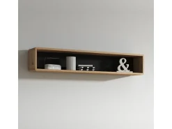 Outlet Petits-Meubles Prateleira de parede Raven preta e em madeira Preto
