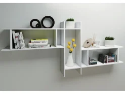 Best VCM Prateleira de parede Sirola Branco A. 80 x L. 188 x P. 20 cm Multicor