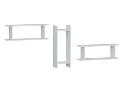 Best VCM Prateleira de parede Sirola Branco A. 80 x L. 188 x P. 20 cm Multicor