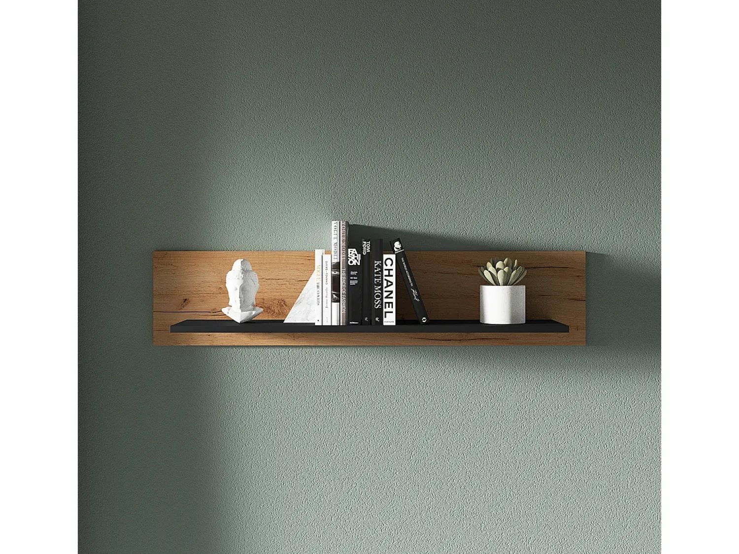 Prateleira|Petits-Meubles Prateleira de parede Solal em madeira e preto de 110 cm Natural claro