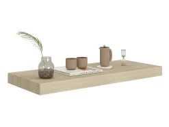 Prateleira| Prateleira de parede suspensa 60x23,5x3,8 cm MDF cor carvalho PT628965 Castanho