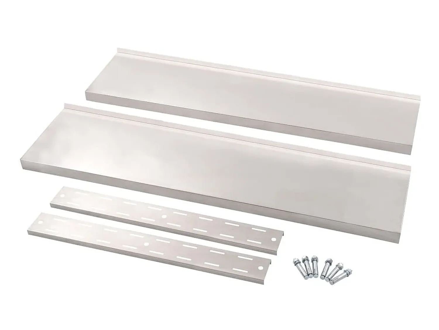 Prateleira de parede suspensa 2 níveis 120x30 cm aço inoxidável PT398023^ Prateleira