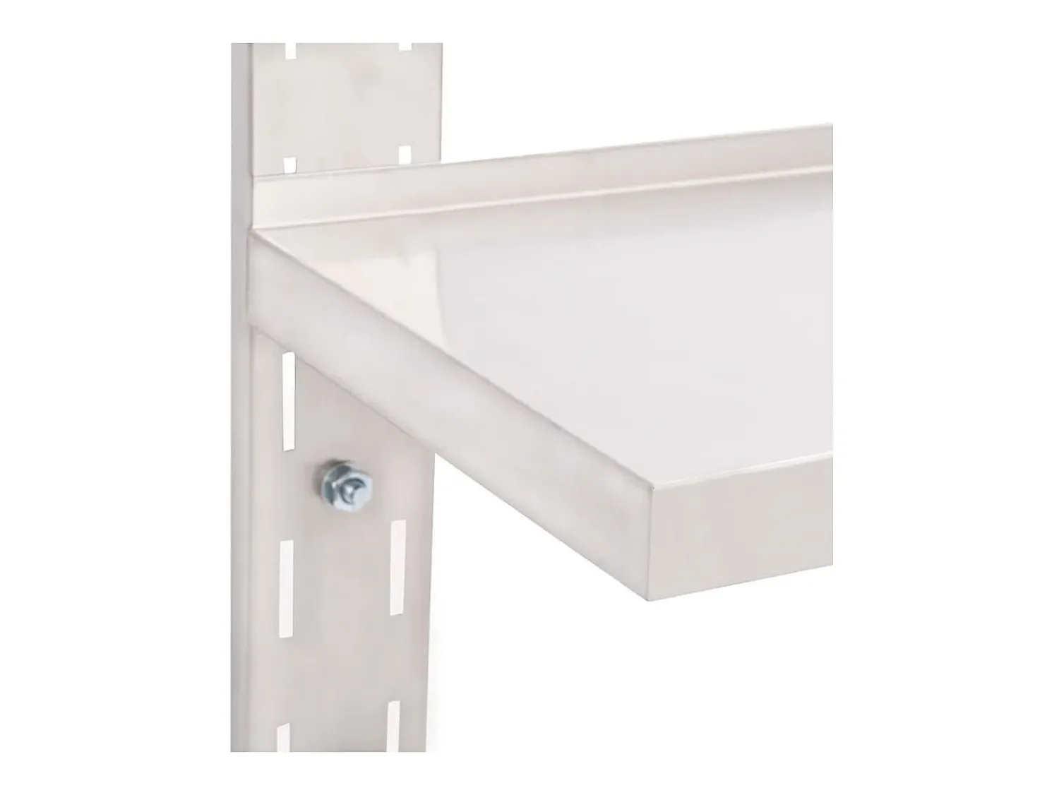 Prateleira de parede suspensa 2 níveis 120x30 cm aço inoxidável PT398023^ Prateleira