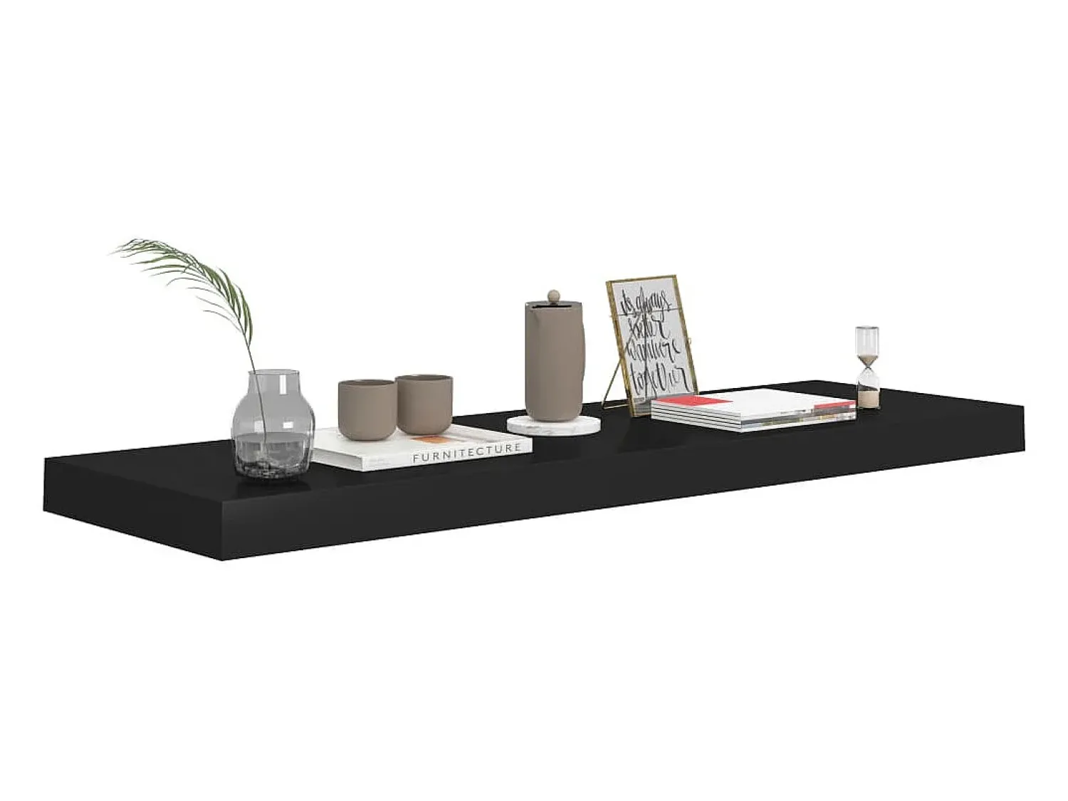 Prateleira| Prateleira de parede suspensa 80x23,5x3,8 cm MDF PT570153 Preto