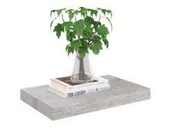 Prateleira* Prateleira de parede suspensa 40x23x3,8 cm MDF -cimento PT422365 Cinzento