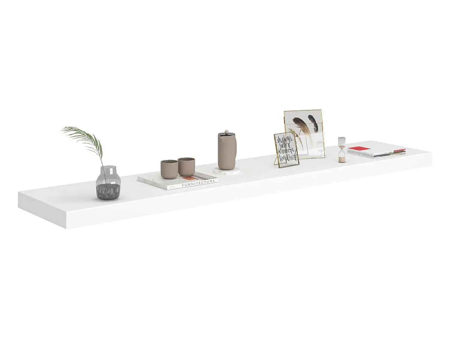 Prateleira* Prateleira de parede suspensa 120x23,5x3,8 cm MDF PT879775 Branco