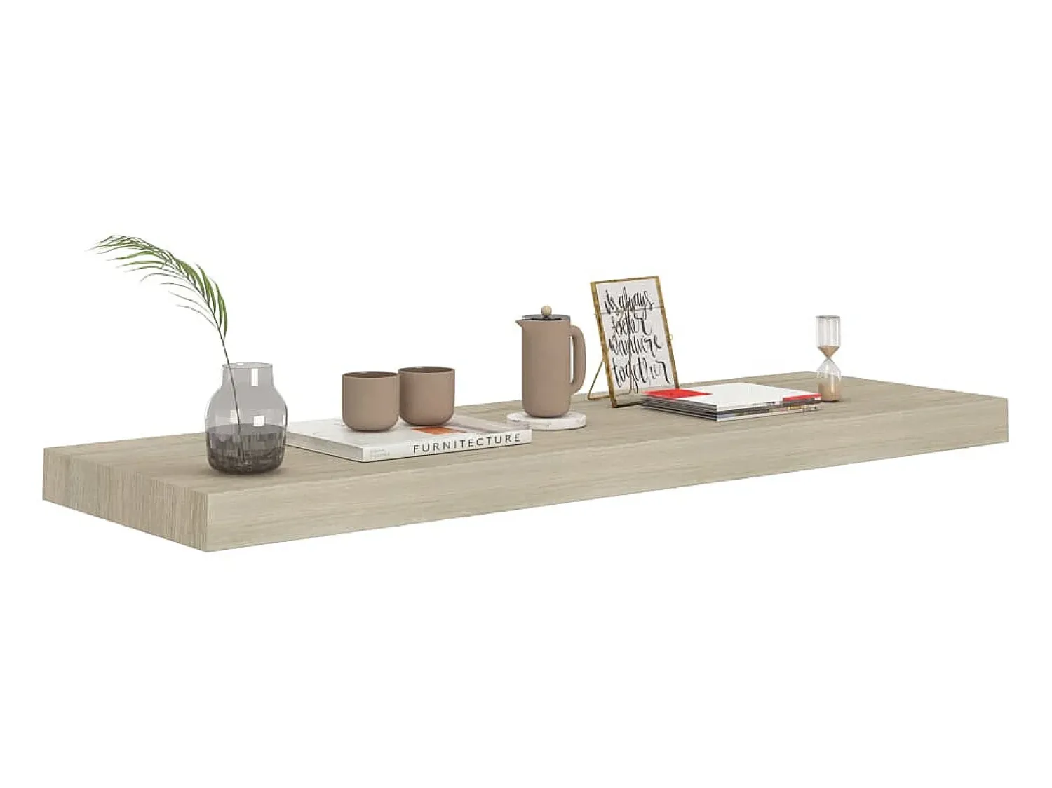 Prateleira* Prateleira de parede suspensa 80x23,5x3,8 cm MDF cor carvalho PT433524 Castanho