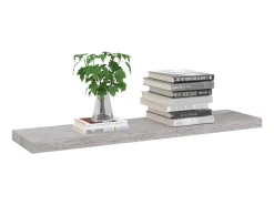 Best Prateleira de parede suspensa 90x23,5x3,8 cm MDF cinza cimento PT107565 Cinzento