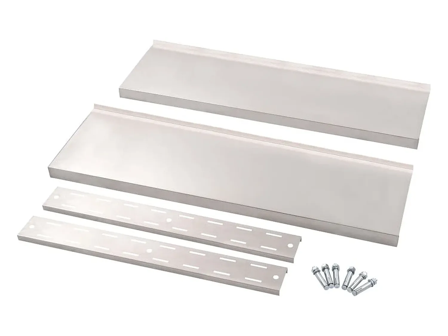 New vidaxl Prateleira de parede suspensa 2 níveis 100x30 cm aço inoxidável Cinzento