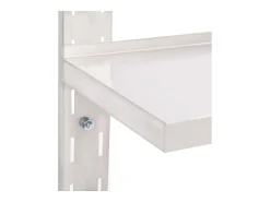 New vidaxl Prateleira de parede suspensa 2 níveis 100x30 cm aço inoxidável Cinzento