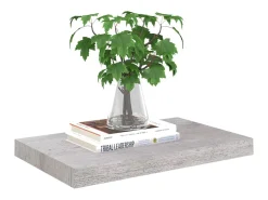 New Prateleira de parede suspensa 50x23x3,8 cm MDF cimento PT806601 Cinzento