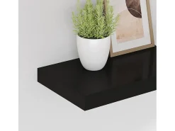 Prateleira*vidaxl Prateleira de parede suspensa 40x23x3,8 cm MDF Preto