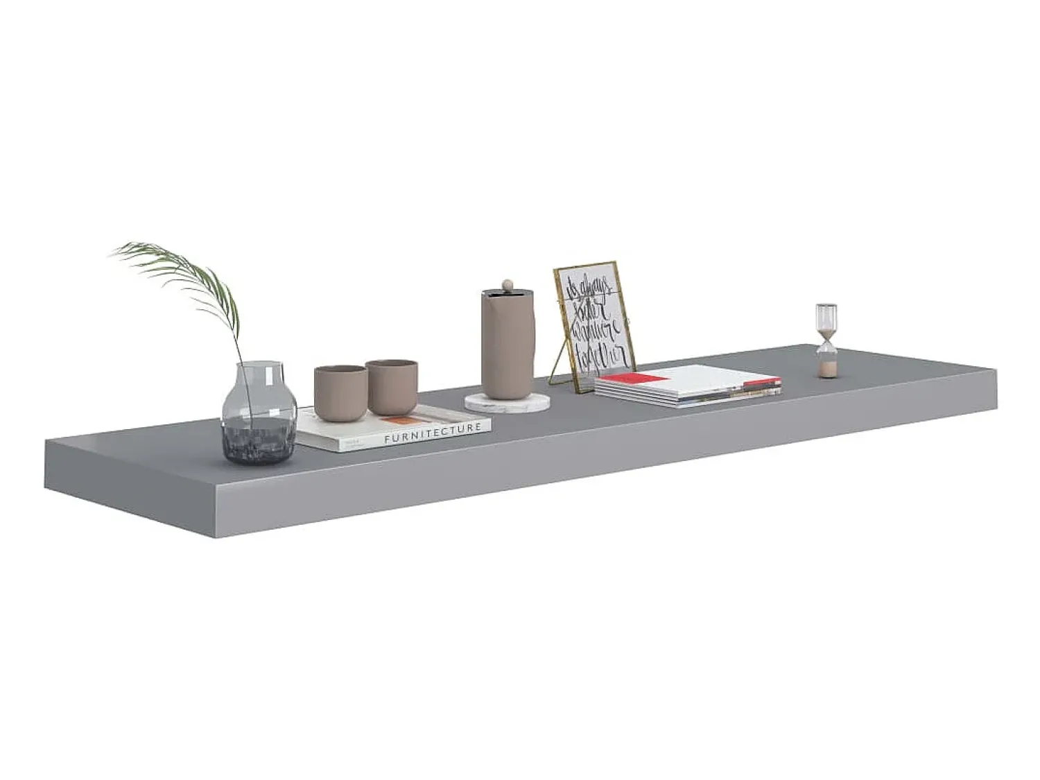 Prateleira* Prateleira de parede suspensa 90x23,5x3,8 cm MDF PT597201 Cinzento
