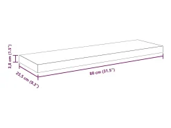 vidaxl Prateleira de parede suspensa 80x23,5x3,8 cm MDF^ Prateleira